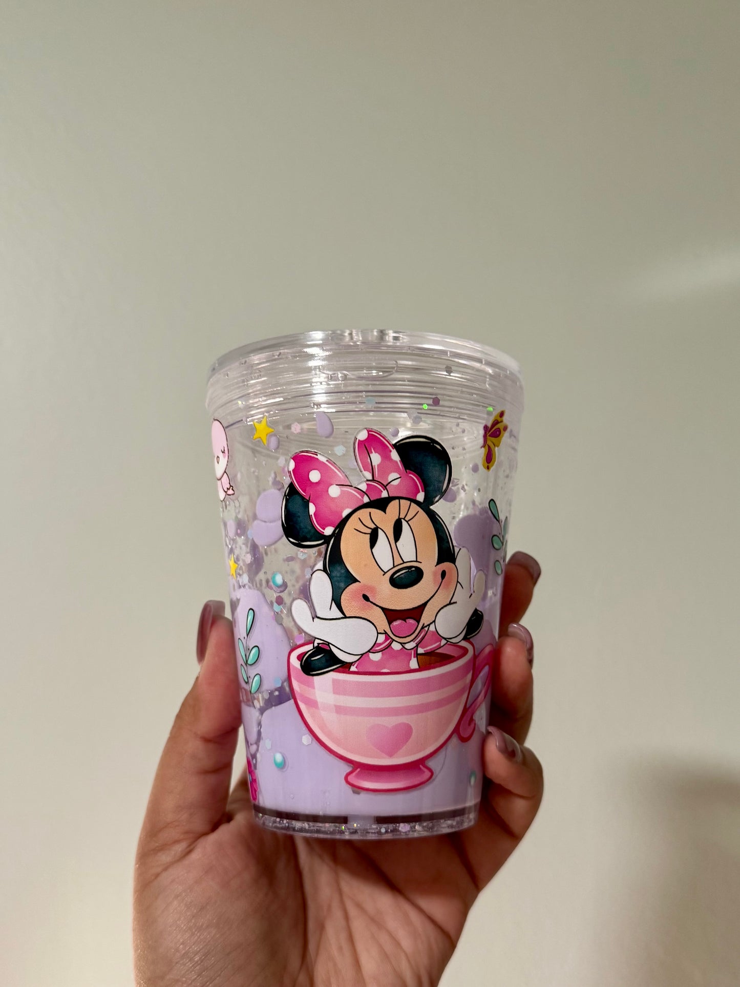 12oz Acrylic Snow Globe Tumbler (Glitter/Lava)