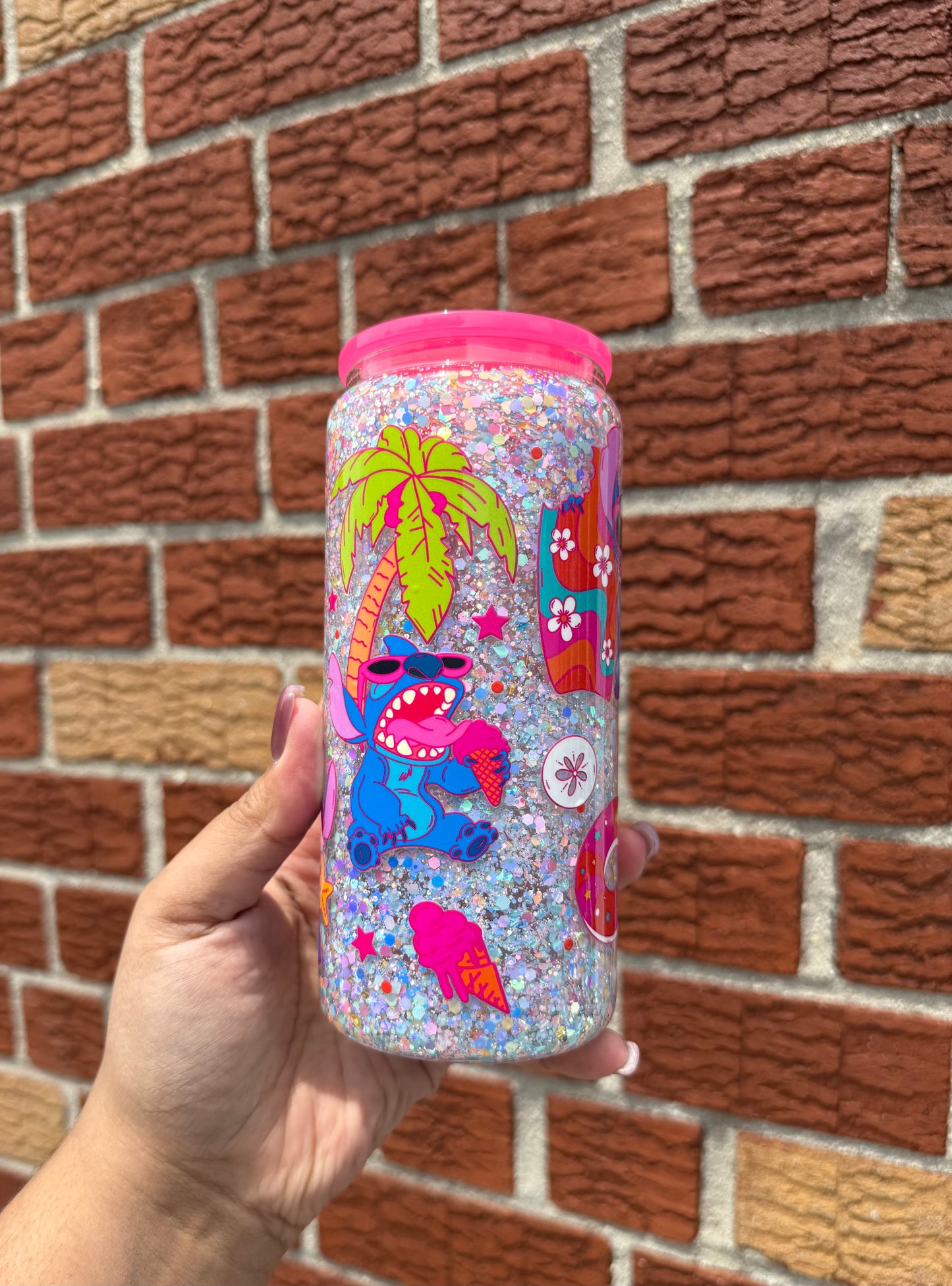 15oz Glass Snow Globe Tumbler
