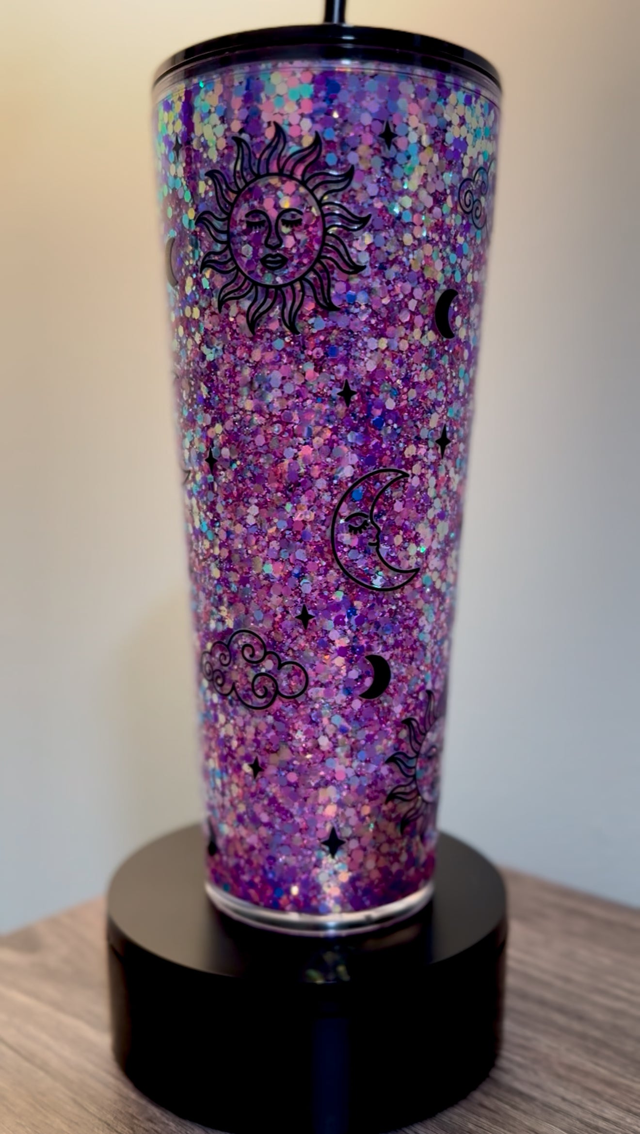 24oz Acrylic Snow Globe Tumbler (Glitter/Lava)