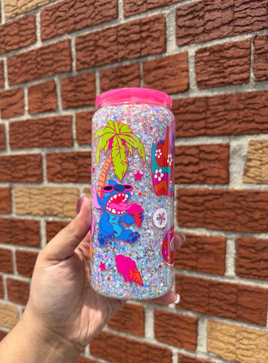 15oz Glass Snow Globe Tumbler