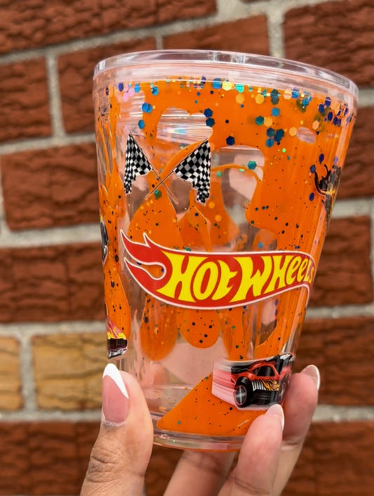 12oz Acrylic Snow Globe Tumbler (Glitter/Lava)